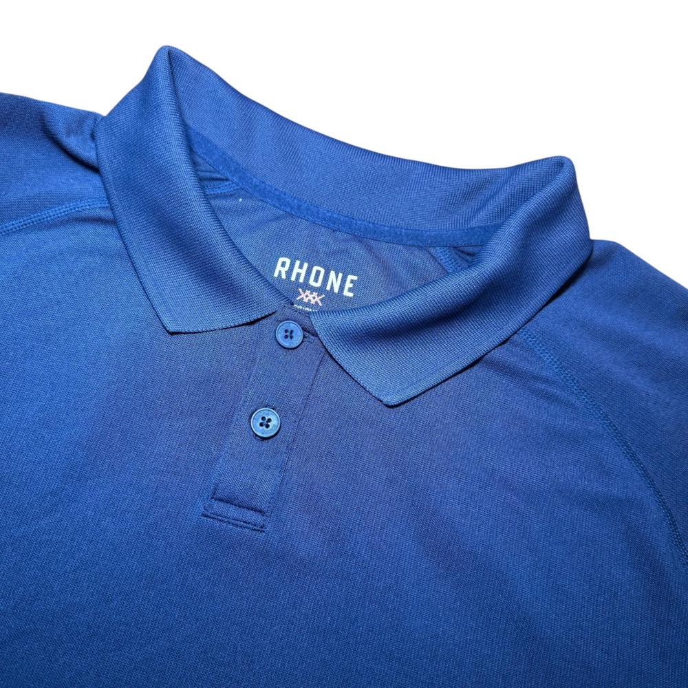 Rhone Delta Pique Polo Shirt Mens XL Navy Blue Short Sleeve Golf DPP-181